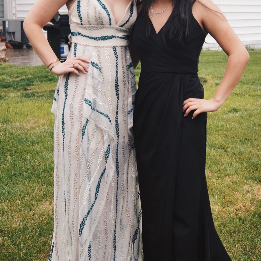 Black chiffon A line dress